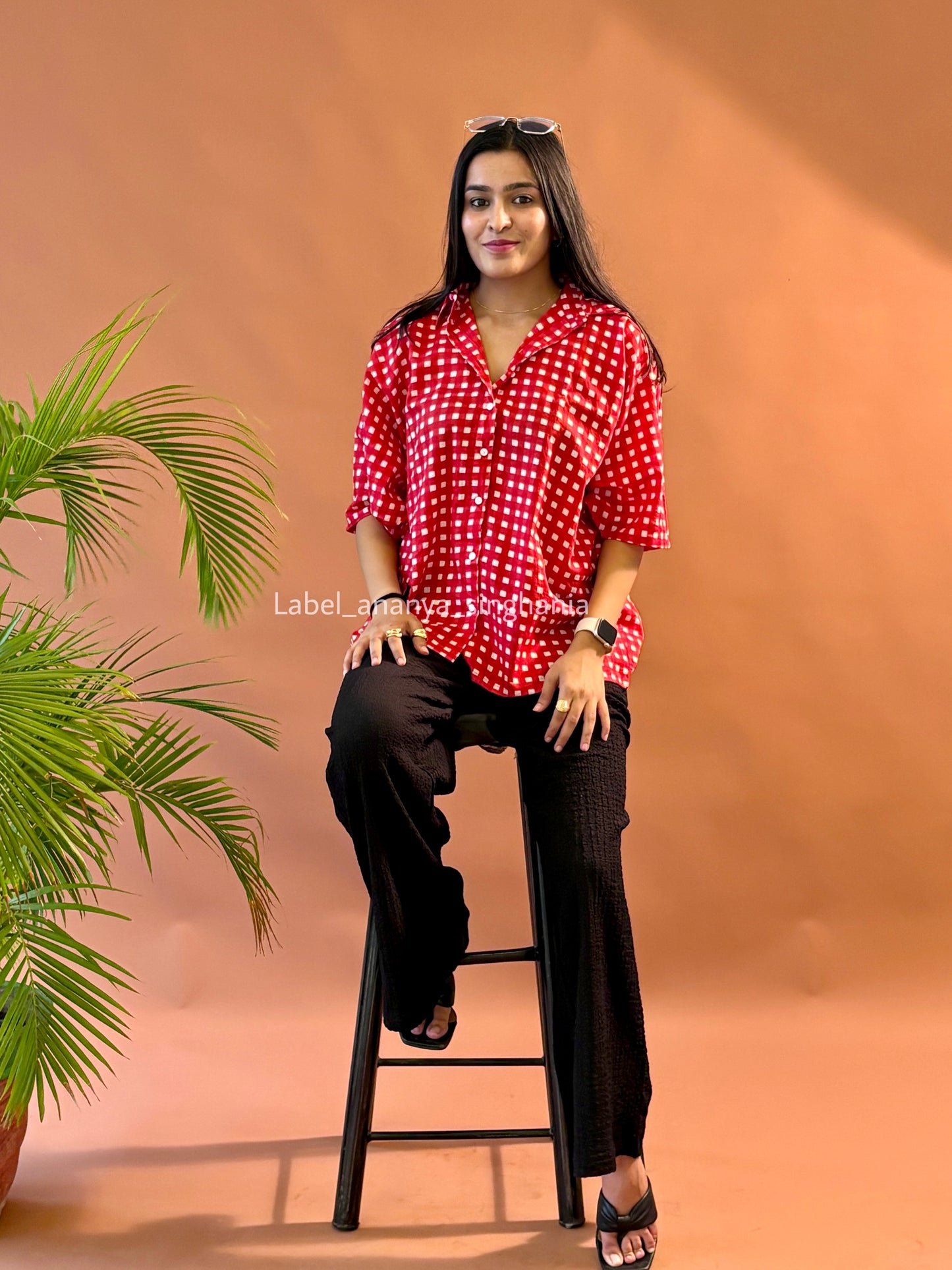Freesize shirt ( Red checks )
