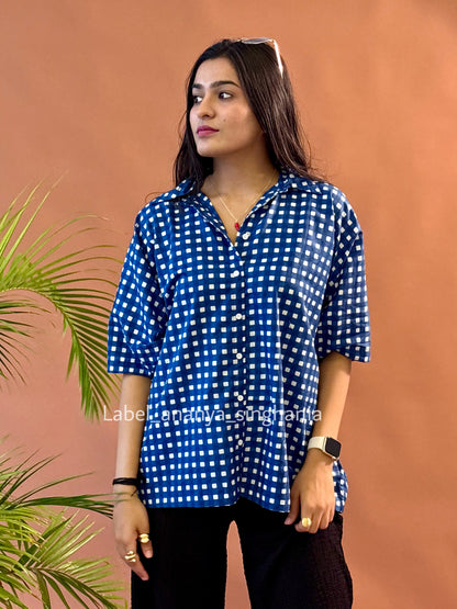 Freesize shirt ( blue checks )